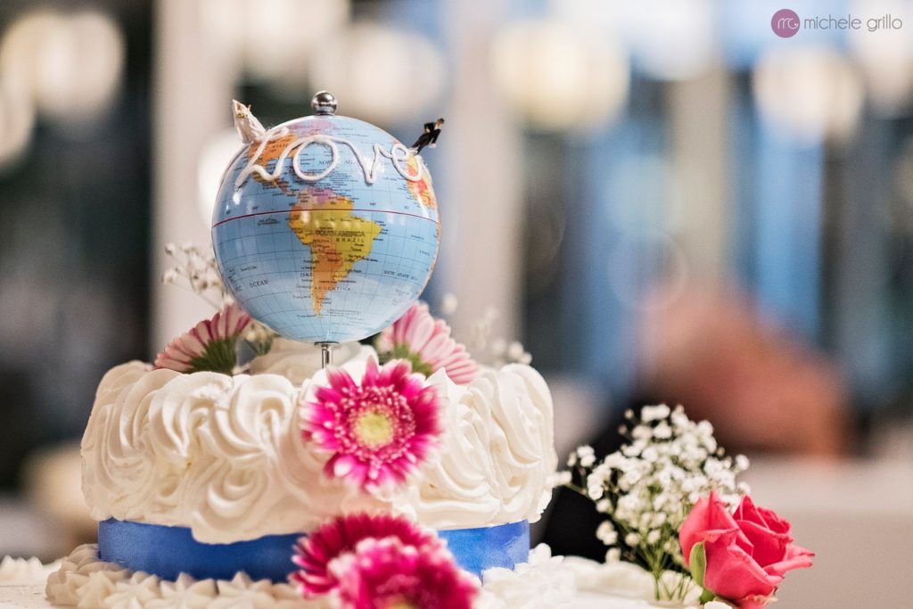 cake topper tema viaggio matrimonio